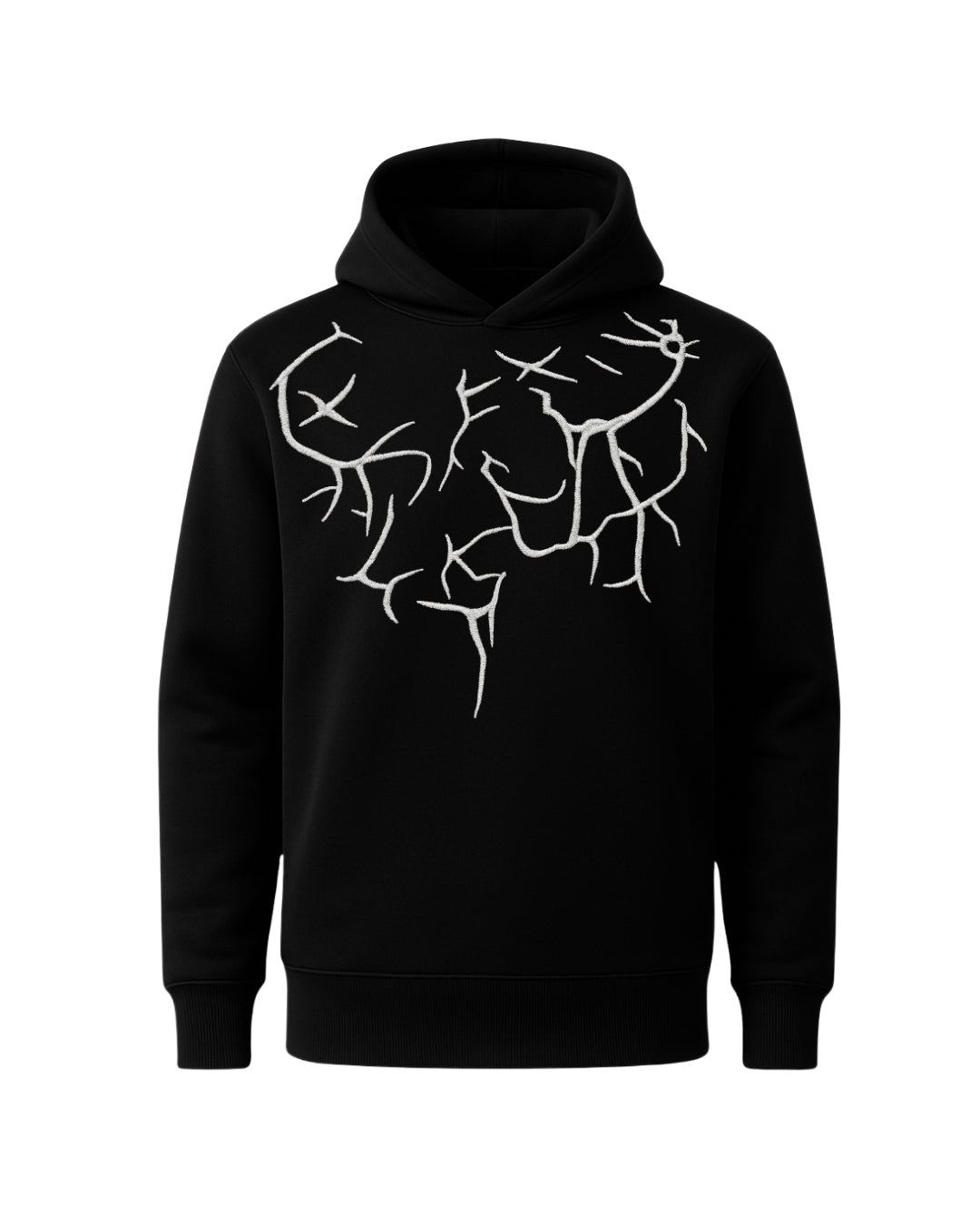 The Embroidered White Lines Hoodie