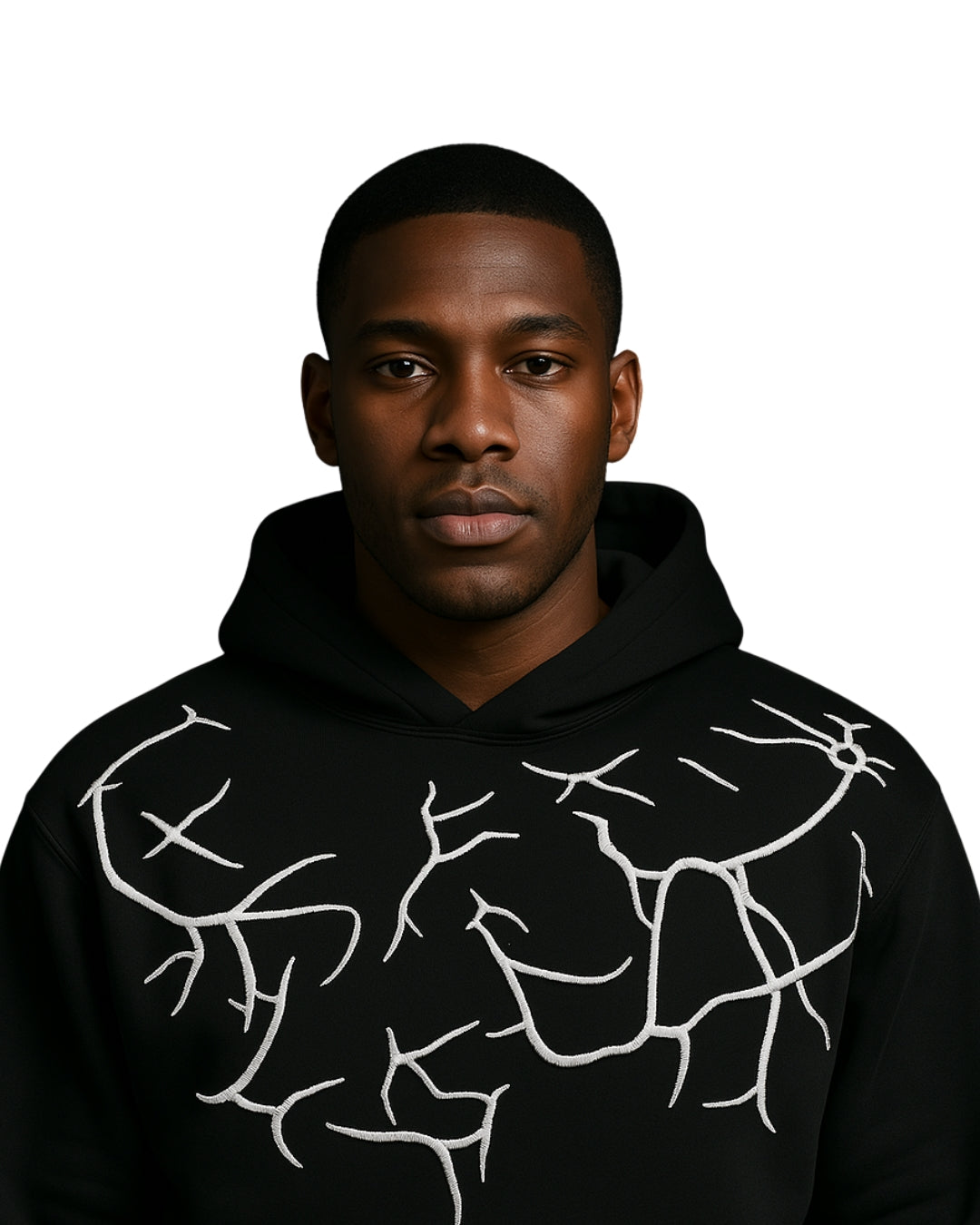 THE EMBROIDERED WHITE LINE HOODIE